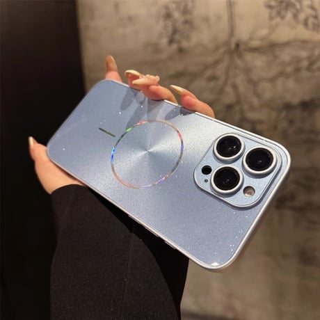 キラキラ iPhone16Pro/16plusケース 耐衝撃 Magsafe対応 iPhone15promax/14/13proカバー 高級感 全面保護 贅沢 存在感抜群[M5411]