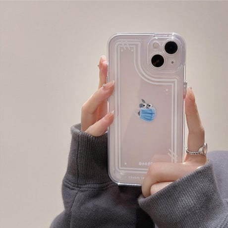 マスク顔 iphone13/12proカバー   可愛い透明アイフォン11/xrケース  面白い プレゼントにおすすめ 使いやすい[M1717]