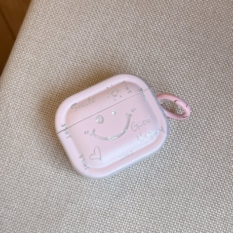 にこちゃん Airpods Pro3ケース シェル柄 Airpods 4/3カバーケース AirpodsPro2/1  ピンクカラー リング付き [M6216]