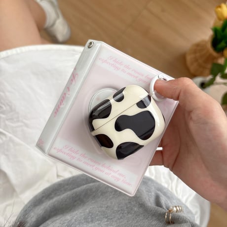 牛柄 Airpods4ケース アニマル柄 Airpods3/Pro2ケース airpodspro2カバー  リング/牛キーホルダー ギフトにおすすめ[M5661]