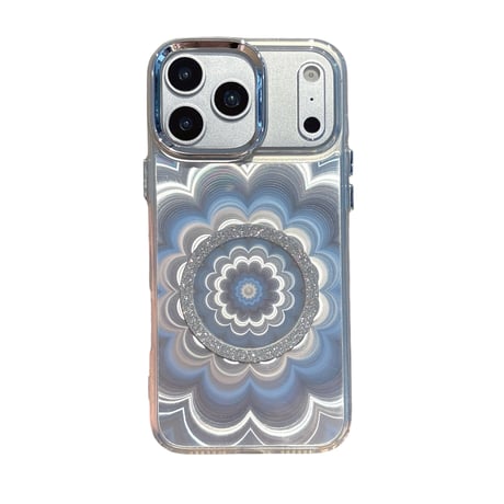 光る花 iPhone17/17Proケース MagSafeリングスタンド iPhone16/15ProMax/14ケース きれい 面白い 便利[M6195-1]