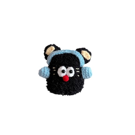 ニット黒猫 Airpods 4ケース かわいい エアーポッズプロ２/１ケース Airpods3/2カバー 柔らかい 手さわりいい ギフトに最適[M4715]
