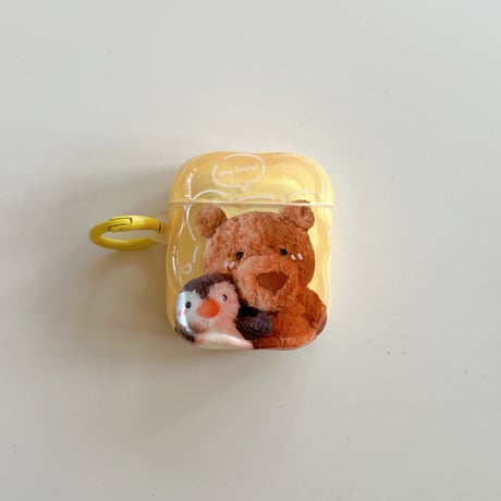 熊/ペンギン Airpods 4ケース クマちゃんぬいぐるみ Airpods3/2カバー Airpodspro2/pro 可愛い ギフトにおすすめ[M4986]