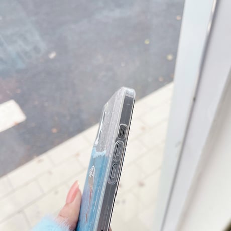 液体 サメ iPhone15/14proケース 流れるグリッター iPhone13mini/12/11proカバー キラキラ 可愛い おしゃれ 海 プレゼントにおすすめ[M3248]