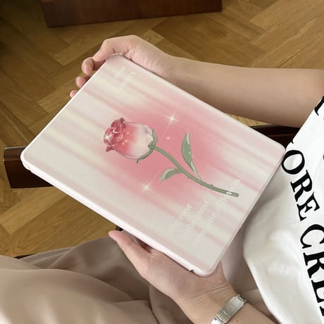 バラ柄 iPad9/8世代ケース アイパッドiPad mini第6世代カバー 10.5/10.2/9.7インチ  卓上スタンド  360度回転可 耐衝撃 折り曲げ防止[M2427]