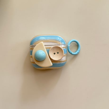 淡色系 Airpods 4ケース ボタン/犬ちゃん Airpods3/Pro2ケース airpodsproカバー 縞模様 可愛い 女子力高い [M5458]