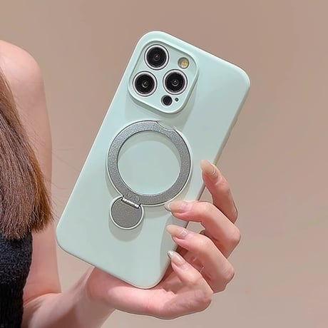 リング付 iPhone16/16Proケース Magsase対応 シリコン iPhone15/14Pro/13ケース 多機能 指紋防止 丈夫  [M4592]
