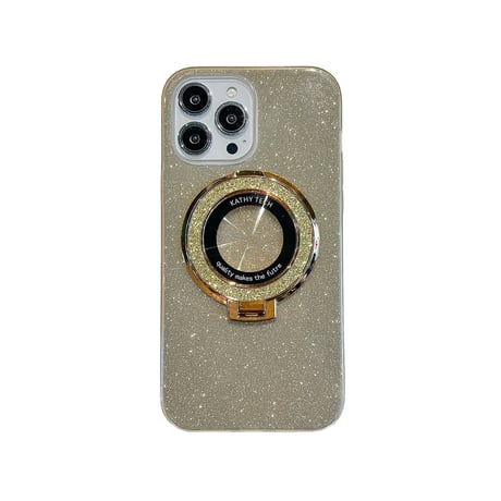 キラキラ iPhone15/15Proケース  Magsafeリングスタンド付 アイフォン14pro/13Promaxカバー 綺麗 多機能 丈夫[M4046]