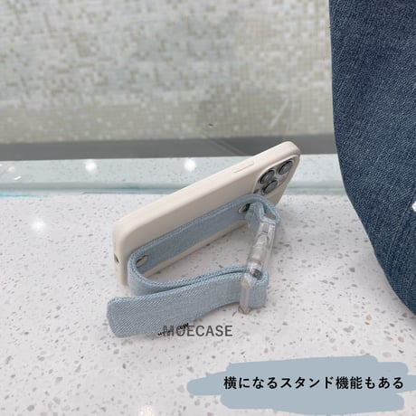 デニムベルト付き iPhone14pro/14promaxケース スタンド機能 iphone13/12/11promaxカバー  可愛い お揃い 実用[M2327]