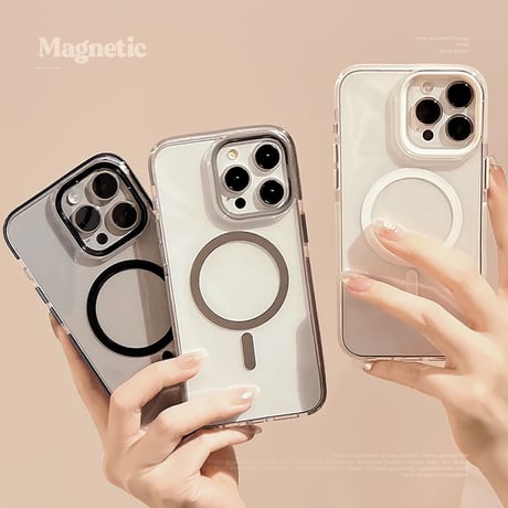 Magsafe対応 クリアiPhone15promax/15proケース 黄ばまない iPhone14promax/13/12/11カバー シンプル風 丈夫 [M4490]