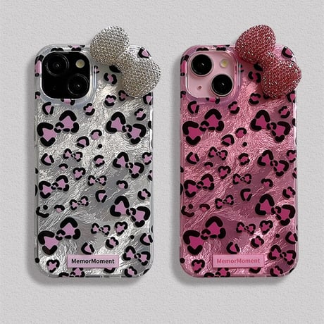 ダイヤリボン iPhone16pro/16カバー 韓国風 iPhone15pro/14promax/13ケース 大人可愛い 女子力高い キラキラ [M4949]