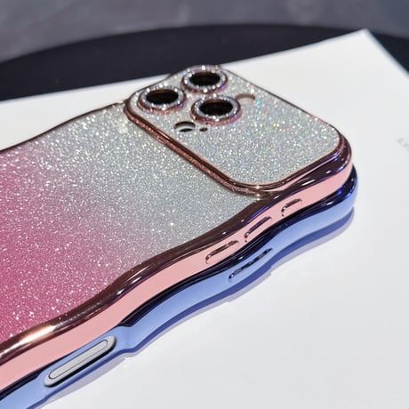 うねうね iPhone17/17Proケース キラキラレンズフイルム付 ラメ iPhone17ProMax/Air/16ケース きれい 落下防止[M5809]