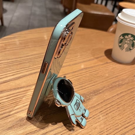 メッキ宇宙飛行士 スマホグリップ   可愛い グリップトーク  スマホリング  落下防止 卓上スタンド機能 可愛い  便利多機能 艶あり[M2121]
