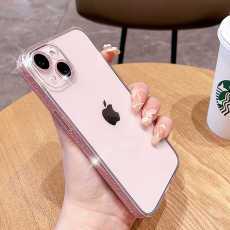 【iPhone16対応】ラメ入り枠 iphone15Pro/14/13/12promaxカバー  キラキラ シンプル オシャレカメラレンズカバー  全面保護 高品質 薄型 黄ばまない[M1877]