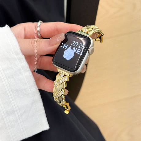 エレガント AppleWatchバンド ダイヤデコ 高品質高級感 アップルウォッチ10/9 ベルト Ultra3/2/1 Series 10/9/8 SE3/2/1 金属 [M5537]