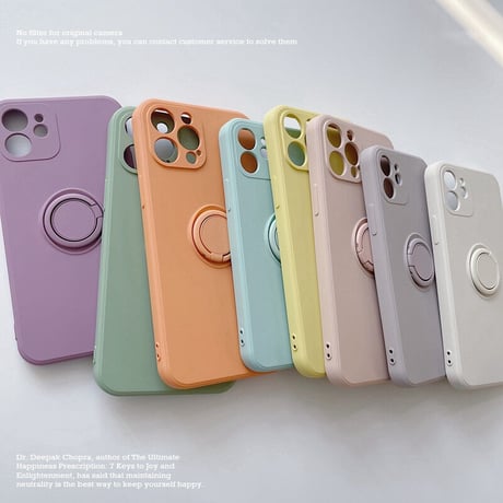iPhone16/16Proケース リング付  高品質シリコン iphone15pro/14/13mini/12/11proカバー   シンプル  お揃い 手さわりよい スタンド[M2194]