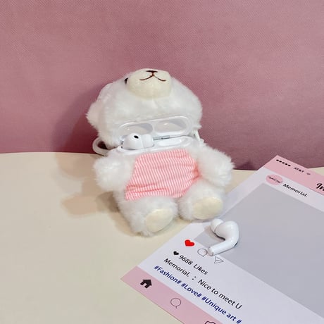 コック熊さんぬいぐるみ Airpods Pro3ケース ふもふも Airpods 4/3カバーケース AirpodsPro2/1 かわいい ギフトにおすすめ [M6491]