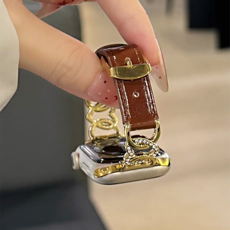 レザー Applewatchベルト ジュエリーハート アップルウォッチバンド 高品質 Ultra3/2/1 Series 10/9/8 SE3/2/1 おしゃれ[M5657]