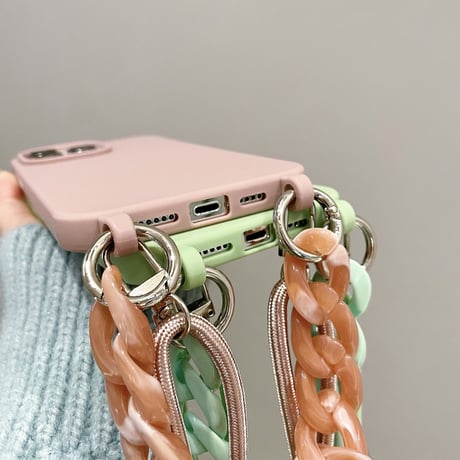 ストラップ iPhone14plus/14proカバー 手持ち/肩掛け シンプル風 アイフォン13mini/12proi/11proケース おそろい 高品質 実用 [M2622]