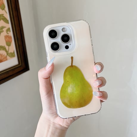 梨柄 iPhone16/16promaxケース  可愛い iPhone15pro/14/13proケース 涼しい感じ 丈夫 シンプル風[M5224]