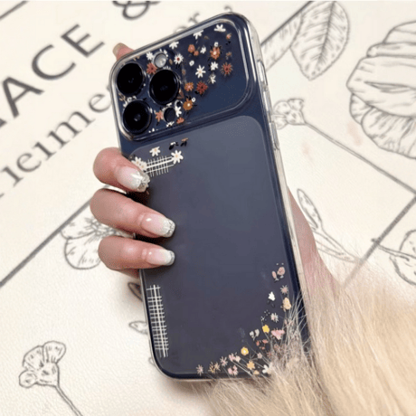 花柄 iPhone17Pro/17ケース かわいい iPhone17ProMax/16Pro/15カバー 半透明 女子力アップ [M6101]