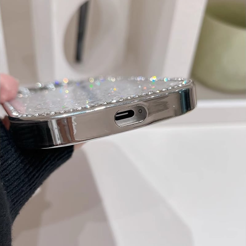 Swarovski iPhone17 グリッターケース High smartphone case, Flat Back crystals, iPhone® 17, Silver tone