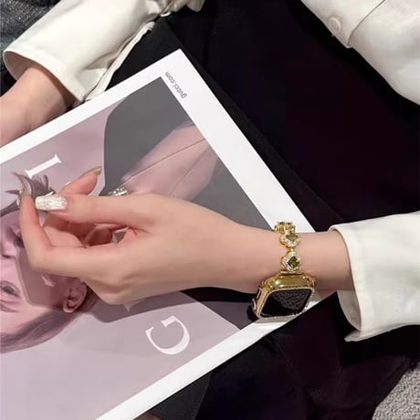 ダイヤ Apple watch series10 バンド クローバー オシャレ アップルウォッチseries 9 8 7 6 5 4 SE Ultra  大人ファッション 高級感たっぷり[M4751]