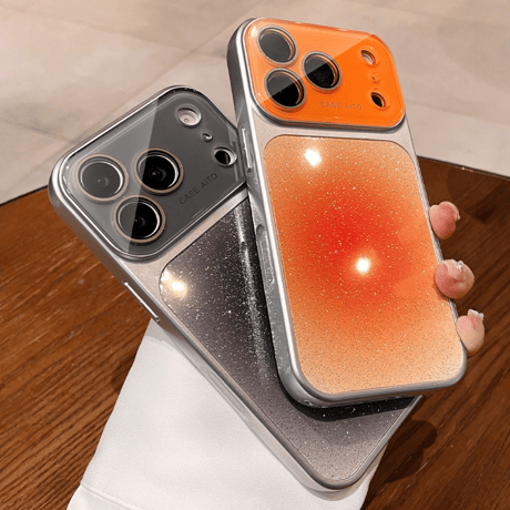 グラデーションカラー iPhone17/17Proケース カメラ保護 iPhone16Pro/15pro/14ProMaxケース 光る 頑丈[M6385]