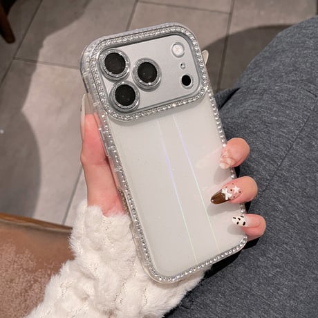 ジュエリーライン iPhone17/17Proケース 光る iPhone16Pro/15pro/14ProMaxケース カメラ保護[M6285]