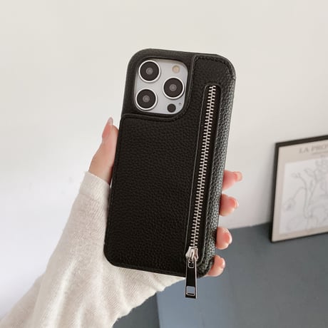 小銭/カード収納 iPhone15/14ケース 鏡付 レザー製iphone13/12/11proカバー  高品質便利 高級感 ギフトにおすすめ[M3152]