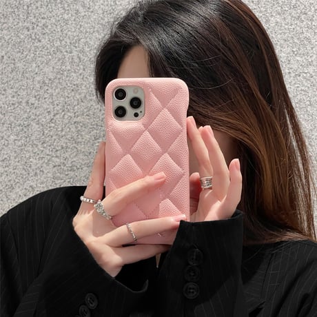 シンプルレザー製 iphone14/14proケース 菱形 アイフォン13pro/12/11カバー 高級感高品質 ファッションセンスいい [M2306]