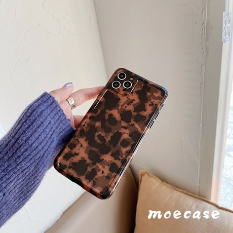 琥珀色 ヒョウ柄iphone12mini/proケース ツヤ有り豹柄アイフォン11プロ/SE2カバー シンプル風 ガールズ 6.1インチケースM170