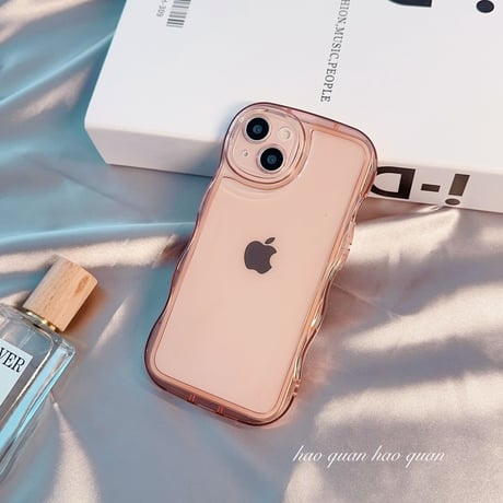 波紋枠 iPhone15/14proケース 落下防止 アイフォン13/12/11pro透明カバー 全面保護 使いやすい 軽量[M2842]