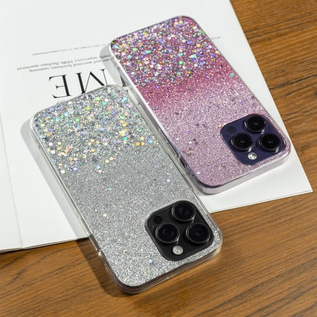 キラキラ眩しい iPhone15/15plus/15proケース きれいグリッター入り iPhone14/13mini/12ケース かわいい インナーシート付[M3937]