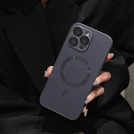 指紋防止 MagSafe対応 iPhone15Pro/15ProMaxケース 耐衝撃 iPhone14/13/12proケース レンズ保護 耐久性あり[M3899]