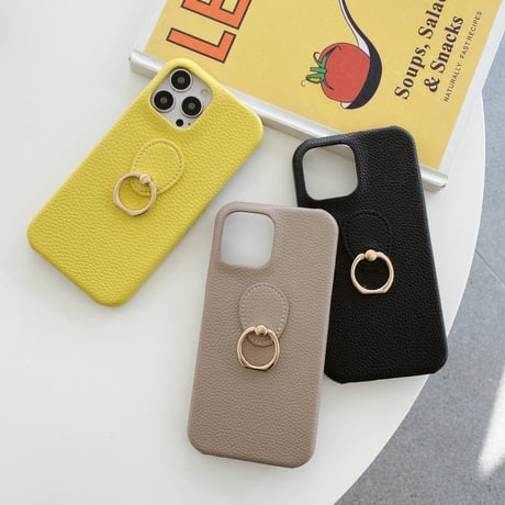 リング付レザーiphone14Plus/14proケース  高品質 高級感 iphone13mini/12/11カバー   シンプル  お揃い 実用 ファッションセンスいい[M2217]