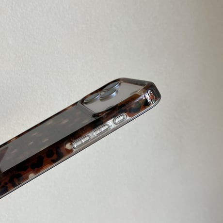 ハート柄と豹柄 iPhone17Pro/17ケース キラキララメいり  iPhone17ProMax/16Pro/15カバー 茶色 可愛すぎ  [M6025]