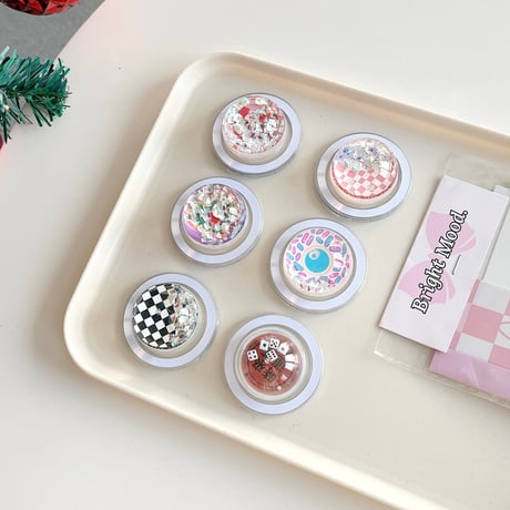 動くダイヤ入り スマホグリップスタンド マグネットタイプ  可愛い オシャレ 綺麗 キラキラ トレンド感 実用 人気 ギフトにおすすめ[M4029]
