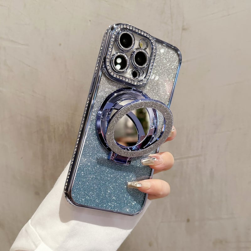 iPhone17/17Proケース 鏡付Magsafeリングスタンド iPhone16/15P