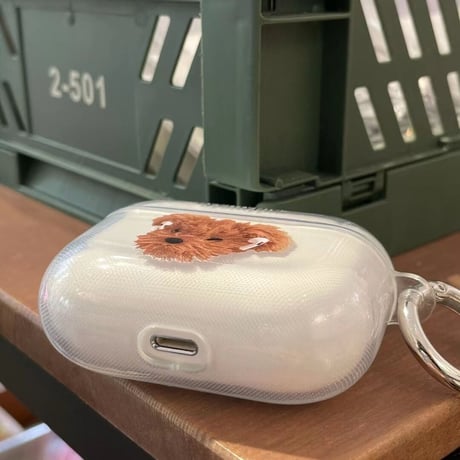 【Airpods 4】プードル 犬柄  airpodsproケース かわいい airpodsカバー   リング付 艶あり 人気品 M737
