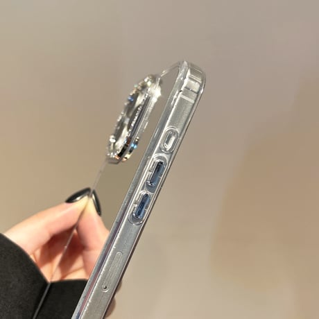 メイク直し鏡 iPhone16pro/17ケース ジュエリーデコ iPhone15pro/14plus/13promaxカバー  高級感 丈夫 [M5503]