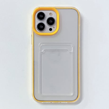 ICカード入れ iphone14pro/15proケース  カラー枠 頑丈iphone13/12/11proカバー   シンプル  お揃い 使いやすい 定番[[M2663]