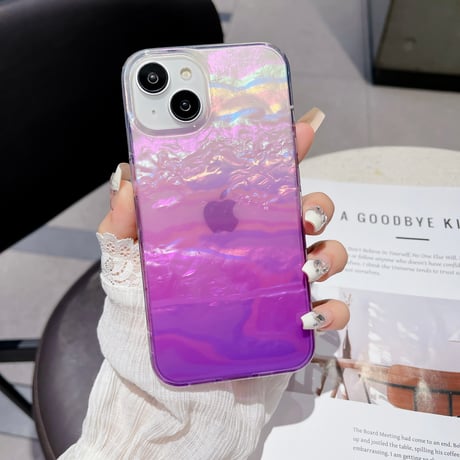 シェル風 iPhone15Pro/15カバー キラキラ iPhone14/13Proカバー 綺麗 ガールズに大人気[M4259]