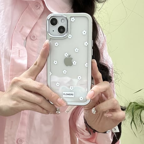花柄 iPhone15/15proケース 黄ばまない クリアiPhone14/13pro/12ケース かわいい きれい[M4343]
