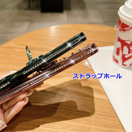 ジュエリー リング付 iPhone15/15proケース  薔薇柄  キラキラiphone13/12/14proカバー きれい 高機能 [M3846]