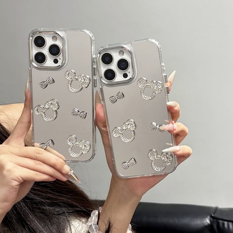 ジュエリーミラー iPhone16/16proケース かわいい ストラップ iPhone15pro/14/13proカバー  メイク直しに便利 人気[M5320]
