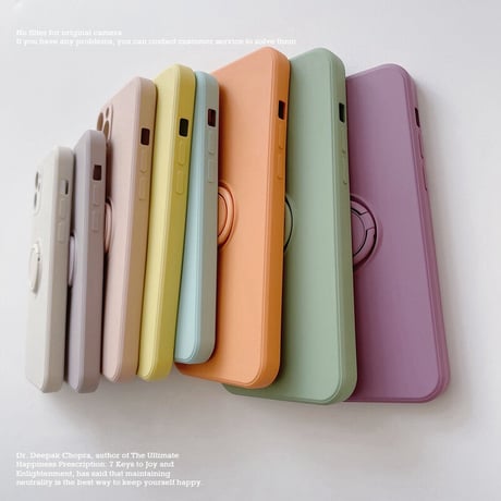 iPhone16/16Proケース リング付  高品質シリコン iphone15pro/14/13mini/12/11proカバー   シンプル  お揃い 手さわりよい スタンド[M2194]