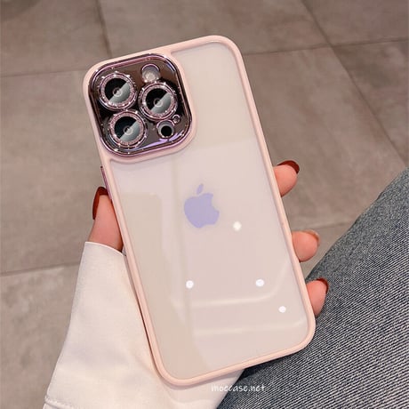 【iPhone15対応】耐衝撃高透明iPhone14promaxケース  キラキラカメラレンズ保護フィルム付き 高級感 頑丈[M2254]