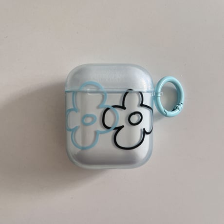韓国風 Airpods4ケース 花柄 Airpods3/Pro2ケース airpodspro2カバー  キーチェーン付 ギフトにおすすめ[M5379]