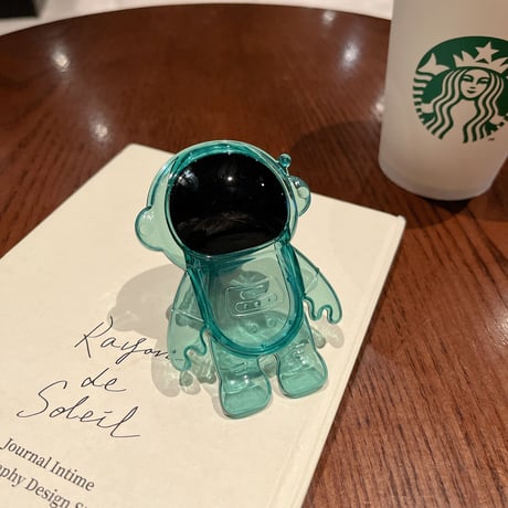 宇宙飛行士 透明スマホグリップ   可愛い卓上スタンド スマホリング  落下防止    便利多機能 クリア艶あり 使いやすい[M2122]